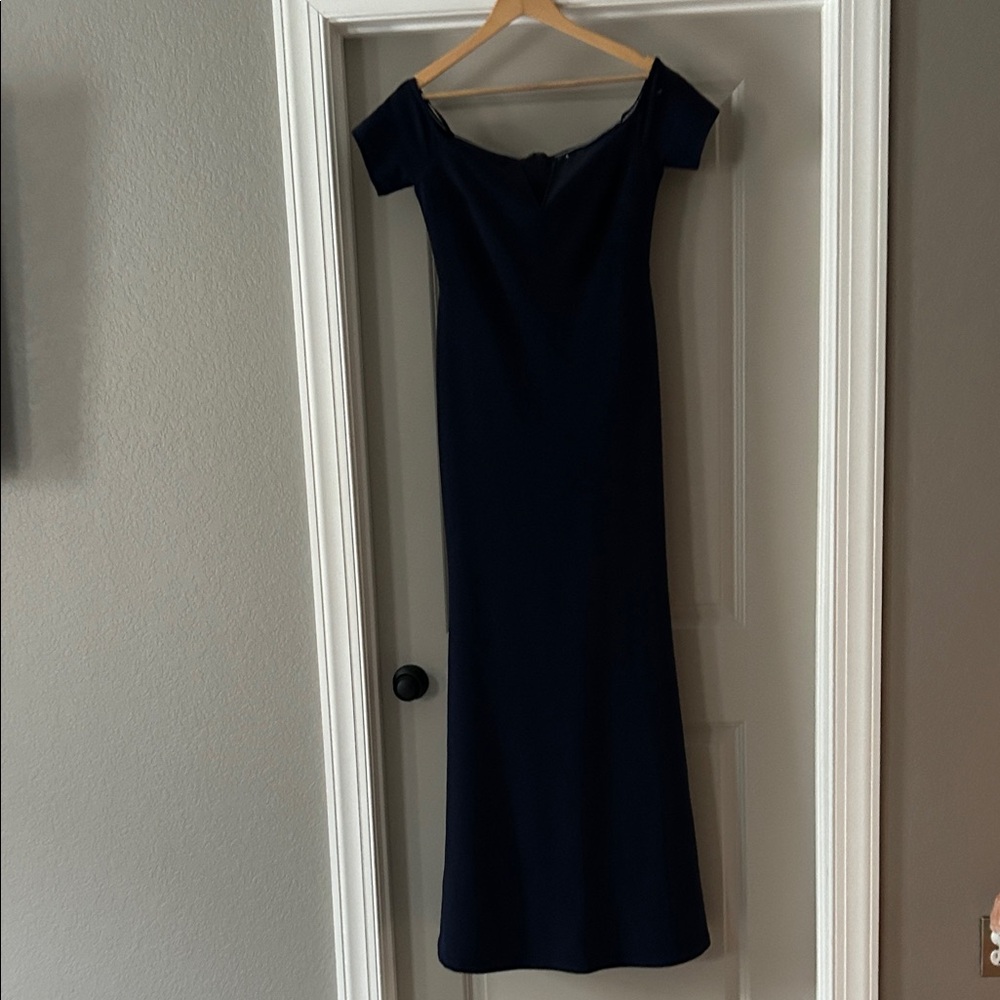 Lulu's Midnight Blue Off-Shoulder Maxi Dress